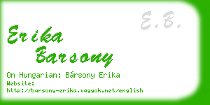 erika barsony business card
